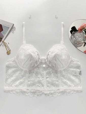 ホワイト 女性のセクシーな黒のビスチェのためのスパゲッティストラップ恋人コルセットクロップトップス