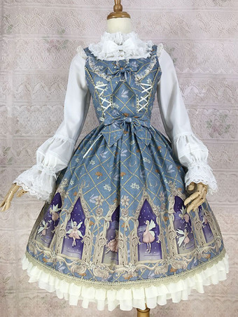 ダークグリーンクラシカルロリータドレス ポリエステル ノースリーブ クラシック シアン リボン フリル デイリーカジュアル ティーパーティー トラディショナルロリータドレス