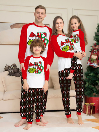 マッチングファミリー クリスマスパジャマ 子供用 赤ちゃん用 ポリエステル コットン パンツ トップスセット