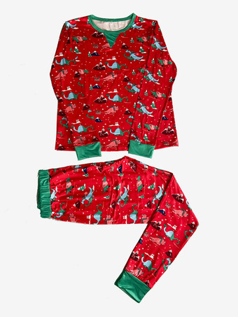 マッチングファミリー クリスマス パジャマ 子供用 幼児用 コットン パンツ トップスセット