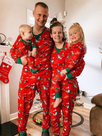 マッチングファミリー クリスマス パジャマ 子供用 幼児用 コットン パンツ トップスセット