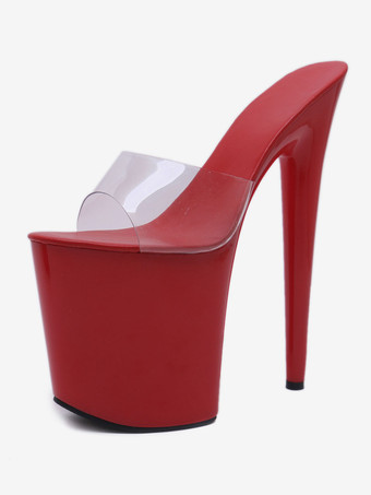 セクシーなポールダンスシューズプラットフォームオープントゥハイヒールセクシーサンダルストリッパーシューズ