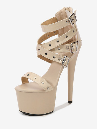 セクシー プリーザー ブーツ ブラック プラットフォーム ストラップ ハイヒール ポール ダンス シューズ