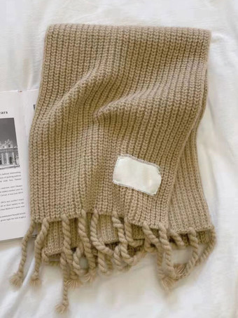 カーキ 女性のスカーフ美しいフリンジ冬暖かい Acc