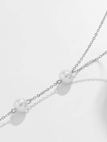 ネックレス ゴールド メタリック メタル パール レディース ジュエリー