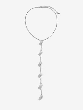 ネックレス ゴールド メタリック メタル パール レディース ジュエリー