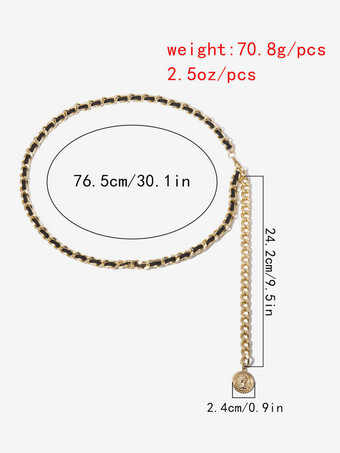 女性のジュエリー ボディ チェーン ゴールド メタル調節可能な 28-32 インチ ウエスト チェーン