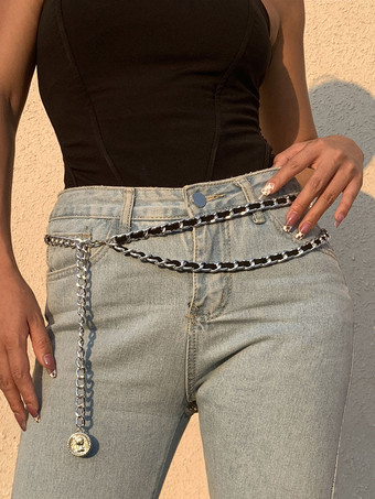 シルバー 女性のジュエリー ボディ チェーン ゴールド メタル調節可能な 28-32 インチ ウエスト チェーン