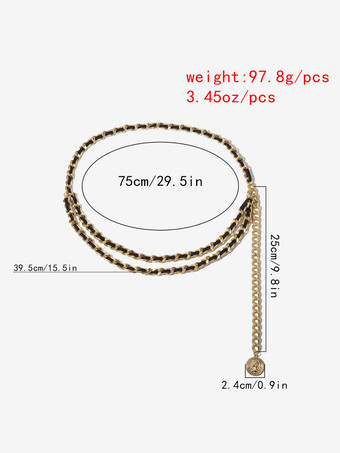 女性のジュエリー ボディ チェーン ゴールド メタル調節可能な 28-32 インチ ウエスト チェーン