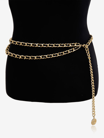 女性のジュエリー ボディ チェーン ゴールド メタル調節可能な 28-32 インチ ウエスト チェーン