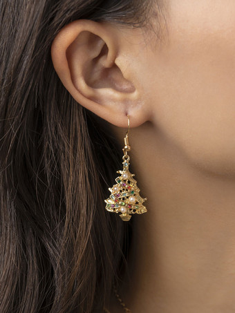 ゴールド イヤリング ホワイト ポンポン メタル ピアス レディース ジュエリー