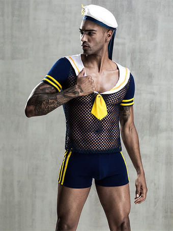 男性用セクシーコスチュームランジェリーハロウィン大人用トップハットタイツポリエステルナイトクラブウェア