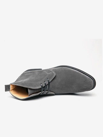 メンズブーツ チャッカブーツ スエードレザー ラウンドトゥ