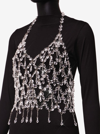 クラブウェア トップス 魅力的な Vネック ノースリーブ バックレス ポールダンス セクシー トップス