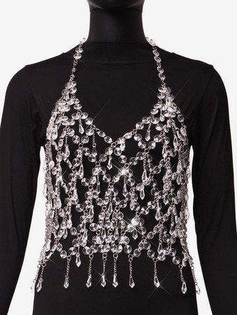 クラブウェア トップス 魅力的な Vネック ノースリーブ バックレス ポールダンス セクシー トップス