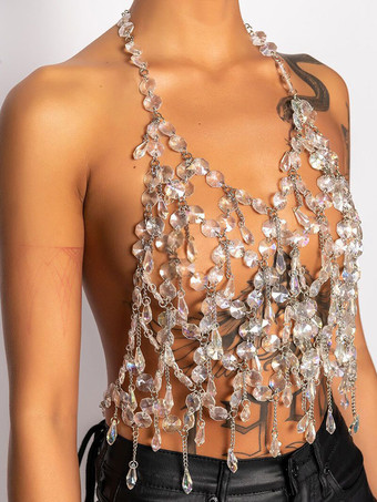 クラブウェア トップス 魅力的な Vネック ノースリーブ バックレス ポールダンス セクシー トップス