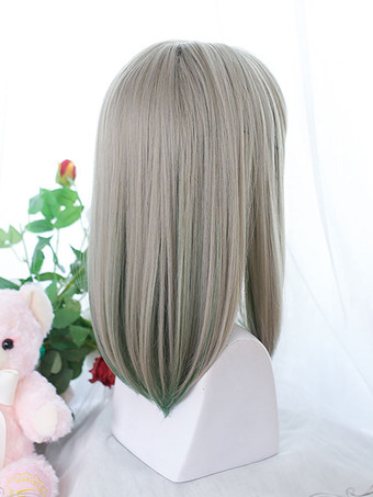 ROCOCO スタイル ロリータ ウィッグ ショート 耐熱ファイバー ライトグレー ロリータ アクセサリー