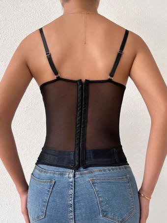 Bras Lingerie Bra For Woman Black Lace Sexy Corset Tops - Milanoo.com