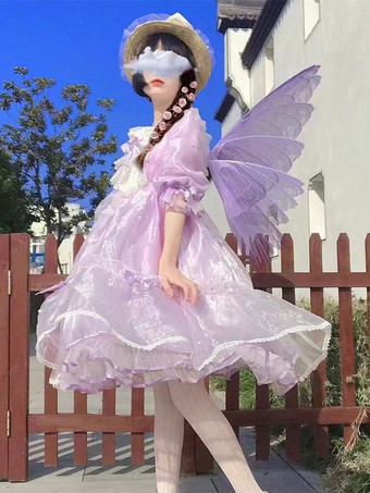 スイートロリータドレス ポリエステル 半袖 パールプリンセス OP 夏 甘い かわいい 逃亡者 プリンセス ドレス