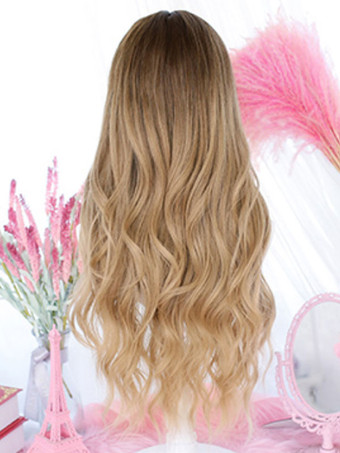 ロリータ ウィッグ コーヒー ROCOCO ロング 耐熱ファイバー ロリータ アクセサリー ブラウン