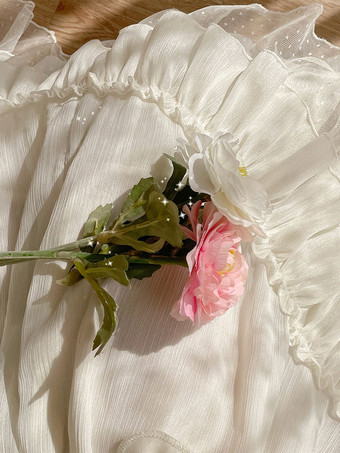 甘いロリータ SK フリル ホワイト ロリータ スカート