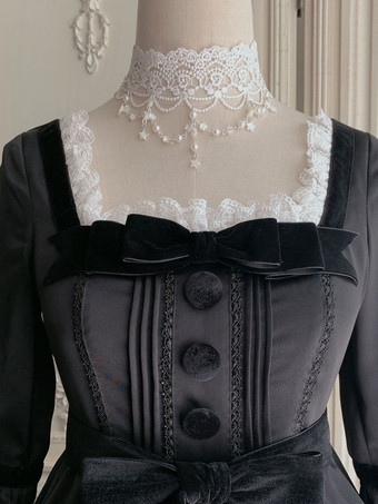 ゴシックロリータドレスフリルブラックブラック