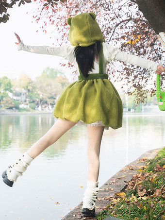 Robe Sweet Lolita Robe sans manches en polyester à pompons