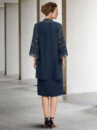 花嫁の母のためのパーティー ドレス ジュエル ネック ノースリーブ A ライン レース ウェディング ゲスト ドレス 自由なカスタマイズ