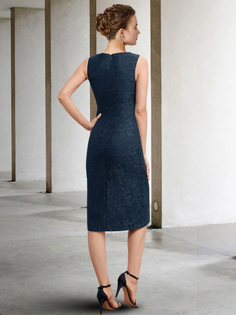 花嫁の母のためのパーティー ドレス ジュエル ネック ノースリーブ A ライン レース ウェディング ゲスト ドレス 自由なカスタマイズ