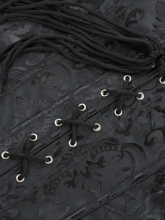 ビスチェ　ブラック　２点セット　シェイプアップ　レースアップ　ビスチェ＆T-バック　お花嫁セクシーランジェリー