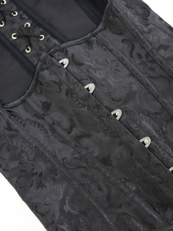 ビスチェ　ブラック　２点セット　シェイプアップ　レースアップ　ビスチェ＆T-バック　お花嫁セクシーランジェリー