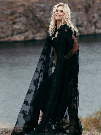 ゴシックブラックのウェディングドレスシースノースリーブスプリットフロント足首までの長さのゴシックブライダルドレス無料カスタマイズ