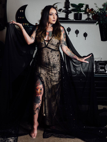 ゴシックブラックのウェディングドレス A ラインノースリーブバックレススプリットフロントトレーンブライダルガウン無料カスタマイズ