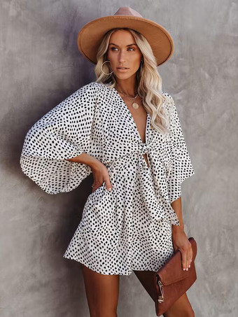 ライト アプリコットブルー Vネック 七分袖 ポリエステル サマープレイスーツ