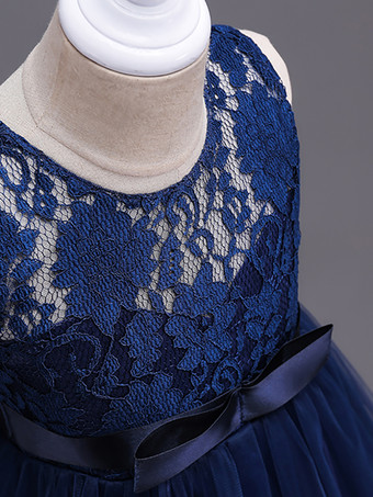 フラワーガールドレスジュエルネックノースリーブフロアレングスボウフォーマルキッズページェントパーティードレス