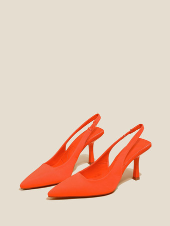Orange Women's High Heels Stiletto Heel Polyester Pumps