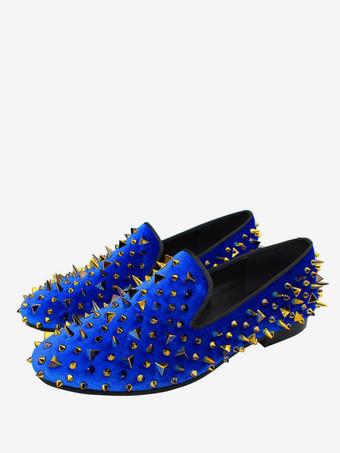 Blue 2025 spiked loafers