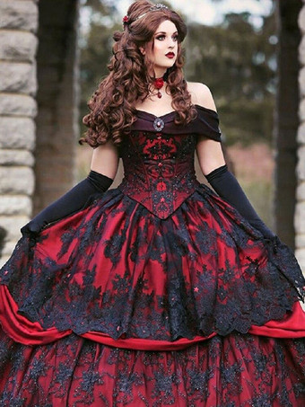 Black Gothic Wedding Dresses A-Line Sleeveless Lace Floor-Length Bridal Dress Free Customization