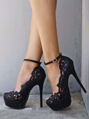 Zapatos de plataforma de negros Color liso sexy