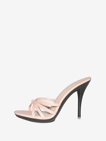 スリッパヒールサンダル スリップオンスティレット キトンヒール レディース