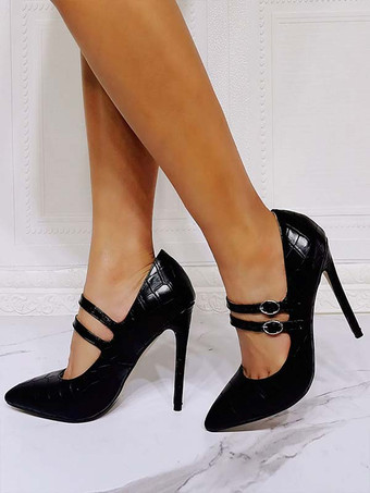 Vintage Retro Fuchsia Street Wear Womens Sandals 2022 Ankle Strap 9 cm Thick Heels Toe
