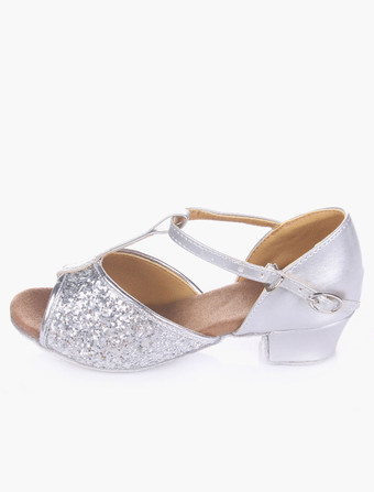 キラキラ　ボールルーム　ダンスシューズ　2025　オープントゥ　ソフトソール　ラテンダンスシューズ　子供用