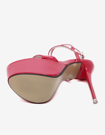 セクシーサンダル　オープントゥ　靴の甲の素材：パテント　PU　スティレットヒール　セクシー　レイブ・クラブ　