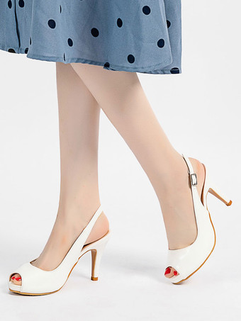 のぞき見つま先のハイヒールスチレットヒールメタル詳細セクシーなスリングバックレディースシューズ