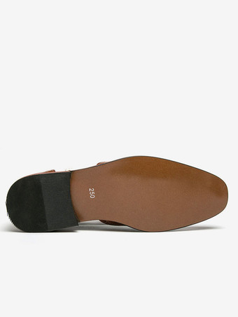 Oxfords Shoes For Men Modern Round Toe Strap Adjustable Wingtips Shoes Brogues Shoes