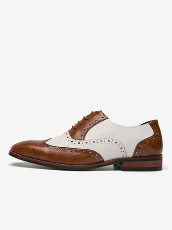 Oxfords Shoes For Men Modern Round Toe Strap Adjustable Wingtips Shoes Brogues Shoes