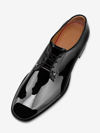メンズ パテントレザー レースアップ ドレス ダービー プロム パーティー ウェディング シューズ