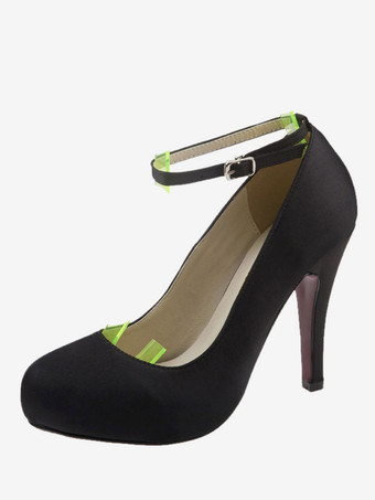 女性用プラットフォームパンプスレッドPUレザーロートップスラウンドトゥ