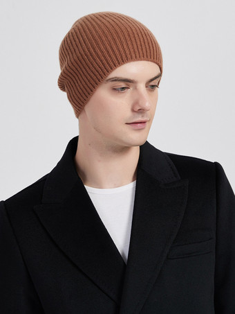 コーヒー ブラウンの男の帽子実用的なアクリル繊維の冬の暖かいニット帽子