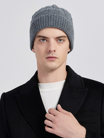 Sombreros de hombre Mezcla de algodón elegante Sombreros de punto cálidos de invierno